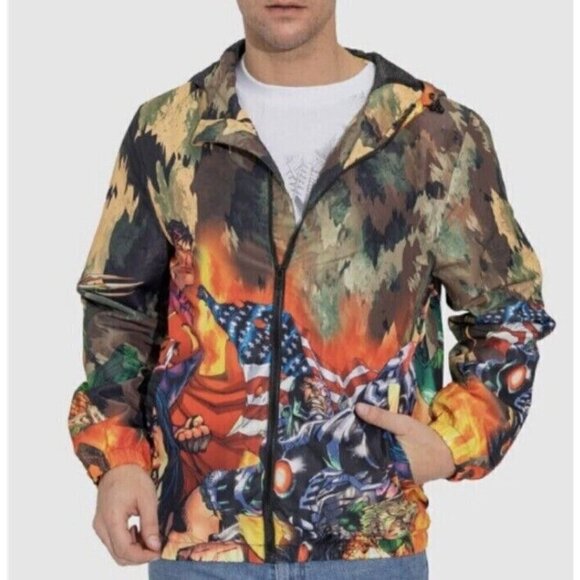 DC Justice League Army Windbreaker Jacket Men's Small Tango Hotel NWT $98 - Picture 4 of 4